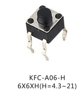6X6 boyutu plastik düğme Metal platePCB kartı anahtarı 4Pin PC terminalleri siyah düğme mikro Dip açma-kapama dokunsal anahtarı için - Product Image 4