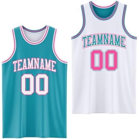 Teal Green and White Pink