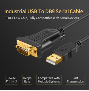CableCreation <strong>USB</strong> 2.0 <strong>to</strong> RS232 <strong>Adapter</strong> with FTDI Chip Gold Plated Serial Converter <strong>Cable</strong> Male <strong>DB9</strong> Available in 1m 2m 3m Lengths - Product Image 5