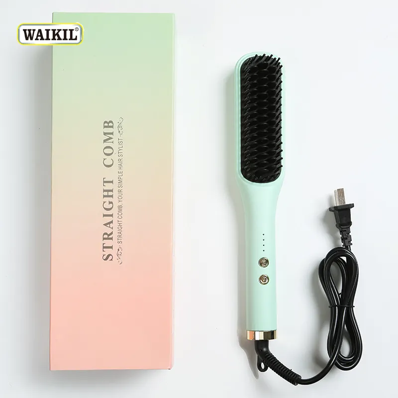 WAIKIL nouveau lisseur professionnel chauffage rapide électrique peigne chaud fer à lisser soins personnels brosse de coiffure pour femmes