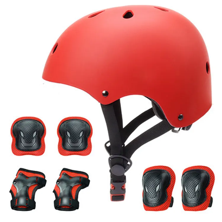 Conjunto de equipo de protección para patín en línea, rodilleras, coderas, casco, 7 piezas