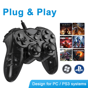 用于PC PS3的有线USB蒸汽游戏手柄双振动反馈涡轮触发器游戏控制器 - Product Image 4