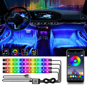ไฟนีออน48 72 LED สร้างบรรยากาศภายในรถยนต์,แสงดีพร้อมรีโมทควบคุมด้วย USB ไร้สายควบคุมด้วยแอพเพลงไฟสร้างบรรยากาศอัตโนมัติ RGB - Product Image 1