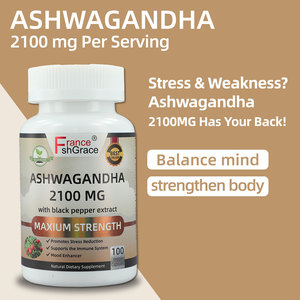 Op Maat Gemaakte Biologische <span class=keywords><strong>Ashwagandha</strong></span> 2100 Mg 100 Vegetarische Capsules Stressverlichting, Stemmingsversterker Organische <span class=keywords><strong>Ashwagandha</strong></span>-Capsules - Product Image 6