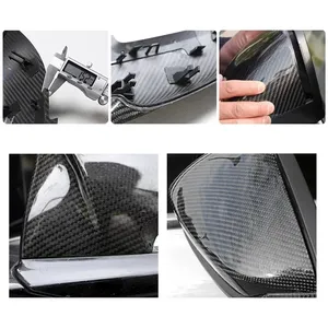 Subaru LEVOGR Impreza WRX için dikiz aynası kapak gerçek karbon Fiber yan ayna kabukları çerçeve kılıf 2 adet koruyucuları ekleyin - Product Image 6