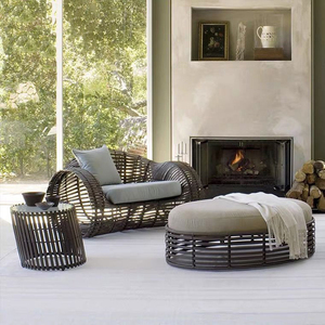 Hiện đại nho dệt <span class=keywords><strong>sofa</strong></span> đặt sang trọng ngoài trời đồ nội thất sân thượng hợp kim nhôm không thấm nước và kem chống nắng kết hợp - Product Image 1