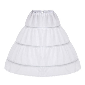 Çocuklar kızlar için 3 çemberler Underskirt kayma ile beyaz kabarık etek <span class=keywords><strong>Petticoat</strong></span> çiçek kız düğün elbisesi 10090102 örme