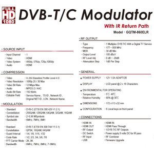 Good Mind GME Digital <strong>Encoder</strong> Terrestrial 4K HD 1CH HDMI to Rf <strong>DVB</strong>-T/C <strong>DVB</strong>-T+C <strong>DVB</strong>-C <strong>DVB</strong>-T <strong>Modulator</strong> With IR Return Path - Product Image 2