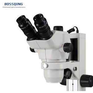 Microscopio estéreo trinocular con aumento de zoom continuo de 8-50x con fuentes de luz LED superior e inferior para tubo de TV, 1 unidad - Product Image 3