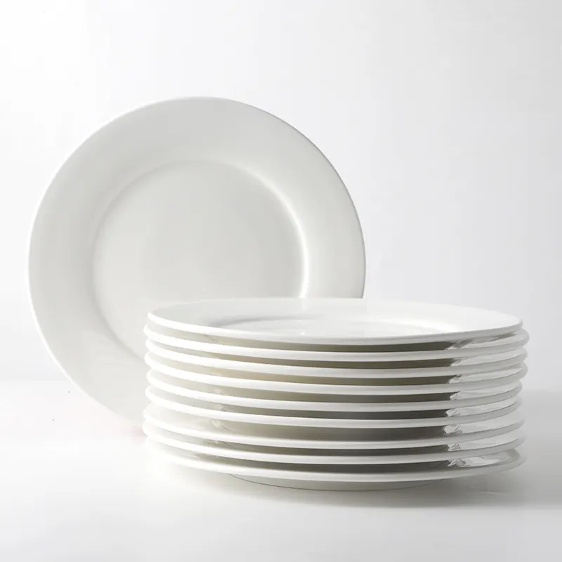 Plato de melamina blanca para eventos de boda, 8, 10, 12 pulgadas, precio barato, para restaurante