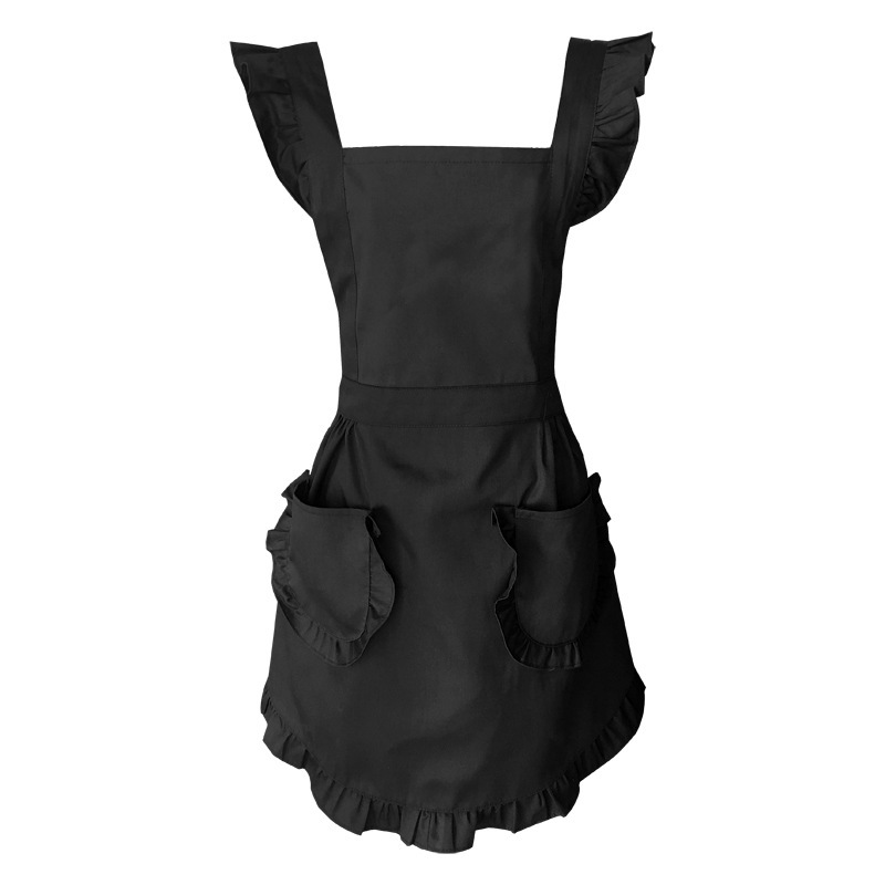 Black one-piece apron