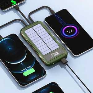 2025 nhà máy mới nhất ODM dịch vụ OEM 2 USB không thấm nước xách tay năng lượng mặt trời Powerbank với cáp cho điện thoại di động ngân hàng điện - Product Image 2