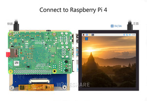 Raspberry Pi 4 pollici IPS quadrato LCD 480x480 con interfaccia DPI GPIO - Product Image 5