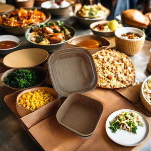 Customizable Kraft <strong>Paper</strong> <strong>Container</strong> Single Use 500 ml 650 ml 1000 ml and 1320 ml square Salad <strong>Paper</strong> Box Bowl with <strong>Paper</strong> or Plasti - Product Image 5