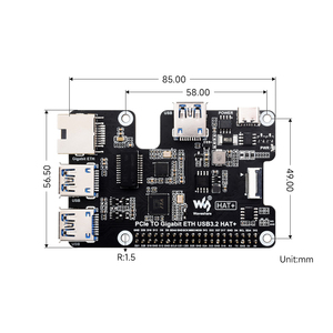 Cappello Gen1 3.2 PCIe to Gigabit Ethernet e USB per Raspberry Pi 5 3x USB 3.2 Gen1 1x Gigabit Ethernet senza Driver Plug and Play - Product Image 6