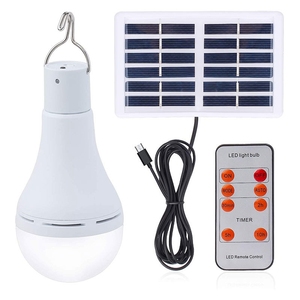 Bombilla Led alimentada por energía Solar, Sensor de iluminación con temporizador remoto, 7W, 9W - Product Image 1