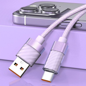 2024 ใหม่สไตล์ไซเบอร์ USB 60W Fast ชาร์จอลูมิเนียมโปร่งใสสีสันสดใสถักสําหรับโทรศัพท์ iOS 15 PRO MAX - Product Image 6