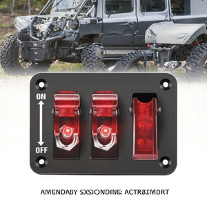 3 Gang geçiş anahtarı 12V Rocker anahtarı paneli ile LED ışık ve kapak kapak ağır ON/Off anahtarı plaka 3 Pin SPST - Product Image 3