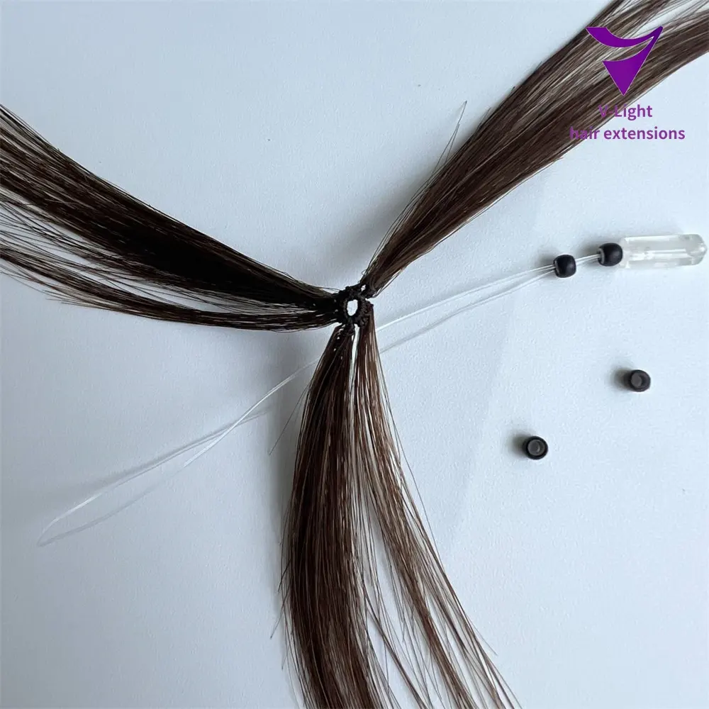 H6 Haarverlängerung 100 % menschliches Haar Nano Mikro-Perlen menschliche Haarverlängerung Bestseller Federnlinienverlängerungen