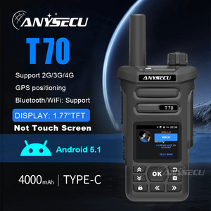 Anysecu mới T70 4G PoC Android 5.1 đài phát thanh 4000mAh 4 + 512G IP54 làm việc với zello/REAL-PTT/walkiefleet Walkie Talkie - Product Image 2