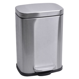 5L temelleri paslanmaz çelik dikdörtgen yumuşak yakın çöp tenekesi adım çöp tenekesi pedallı çöp kutusu - Product Image 2