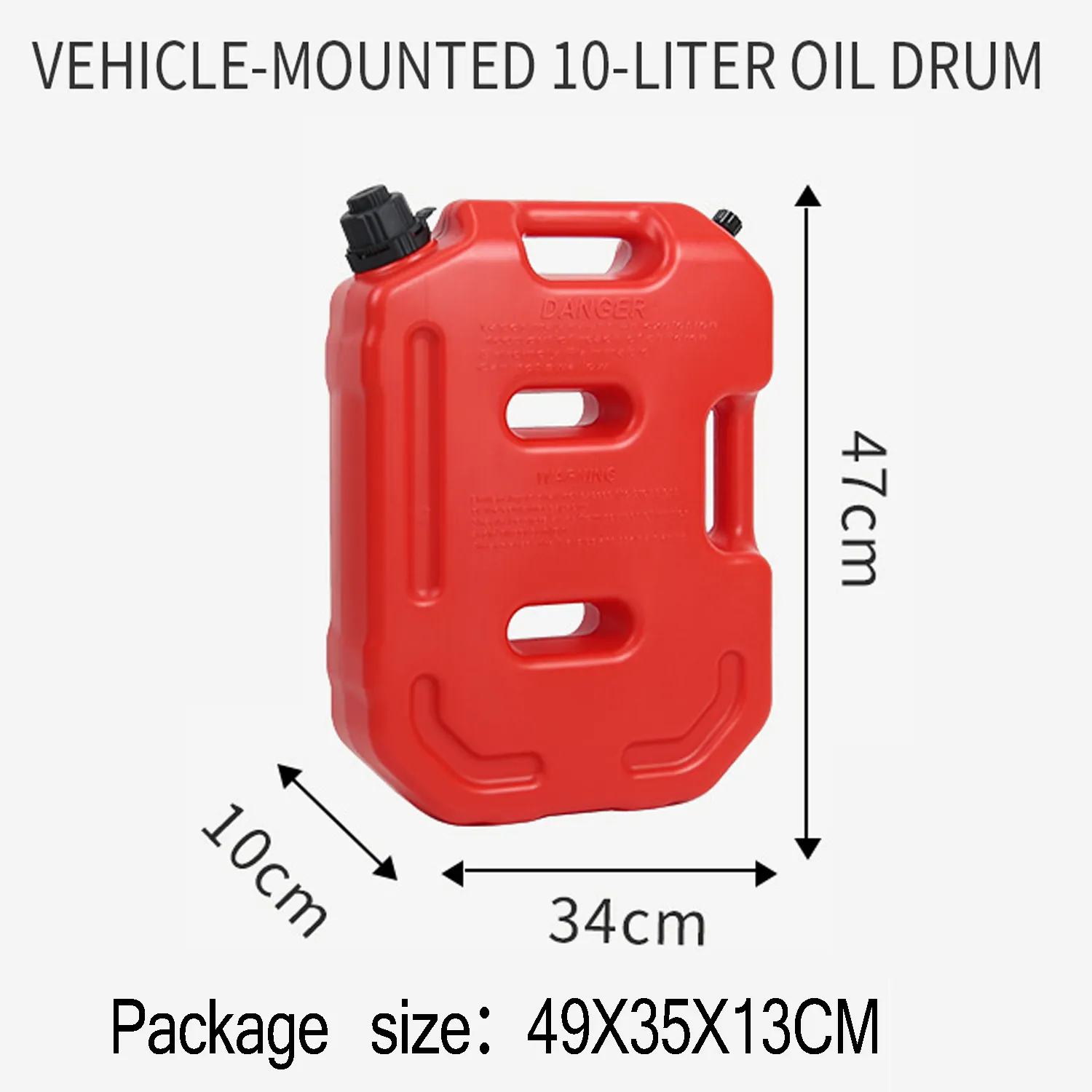 Car-mounted 10-liter red oil drum