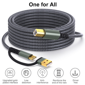1M 2M 3M 5M USB a/c เพื่อ USB-B สาย MIDI ความเร็วสูง2 in 1 USB สายเครื่องพิมพ์ midi สำหรับ HP Canon Dell Epson Brother Samsung Printer - Product Image 3