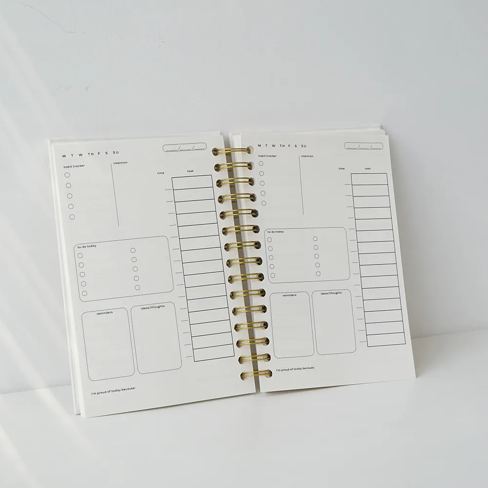 Genda-planificador de encuadernación en espiral, cuadernos de 5 A6 A4 diarios y semanales, diseño personal con logotipo personalizado