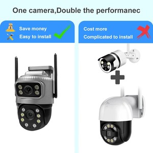 Cámara CCTV inalámbrica de doble lente V380 Pro, resistente al agua, red WiFi para exteriores, seguridad 4G, gran angular, sensor PTZ CMOS, tarjeta de memoria en la nube - Product Image 3