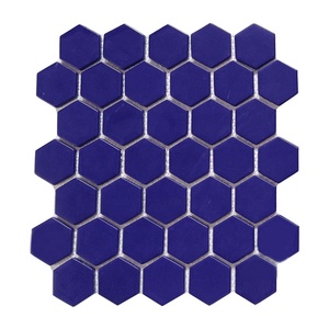 CNK Trung Quốc Nhà Sản Xuất Hexagon Mosaic Hải Quân Màu Xanh Phòng Tắm Gạch Lát Sàn - Product Image 1