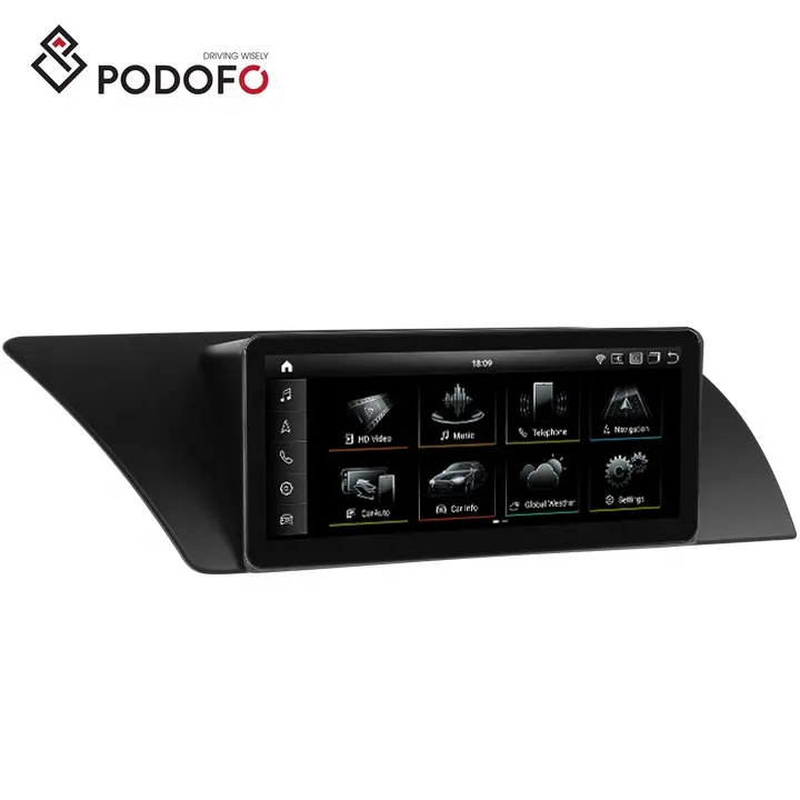 Podofo 12.3'' IPS Screen Octa-core CarPlay Car Radio For Audi A4L 2009-2016 Android Auto/Dual System/GPS/WiFi/4G/EQ/4K Video