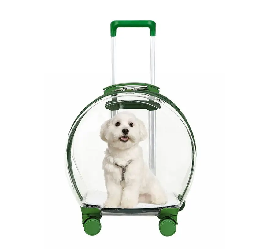 Schlussverkauf hochwertige modische Haustiertasche mit Rädern transparente Haustiertrolley-Tasche Haustier-Reisetasche für Katzen und Hunde