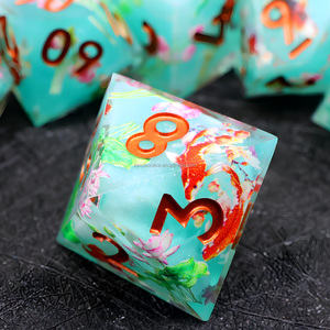 ชุดลูกเต๋า DND แฮนด์เมดดีไซน์ KOI และดอกบัว, ลูกเต๋า RPG polyhedral เรซินสำหรับดันเจี้ยนและ Games-L23กระดานมังกร - Product Image 6