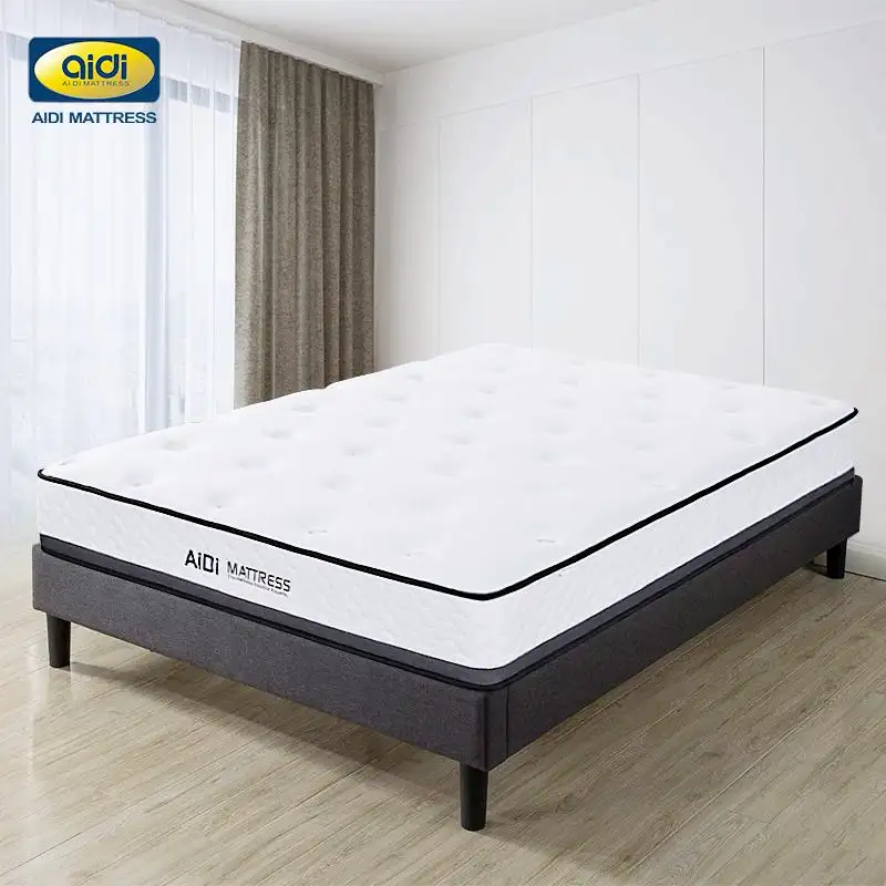 Hotel Compressed Pocket Spring Mattress Price Comfort Single King Size Bed Knitted Fabric Soft Cool Memory Gel Foam Mattress