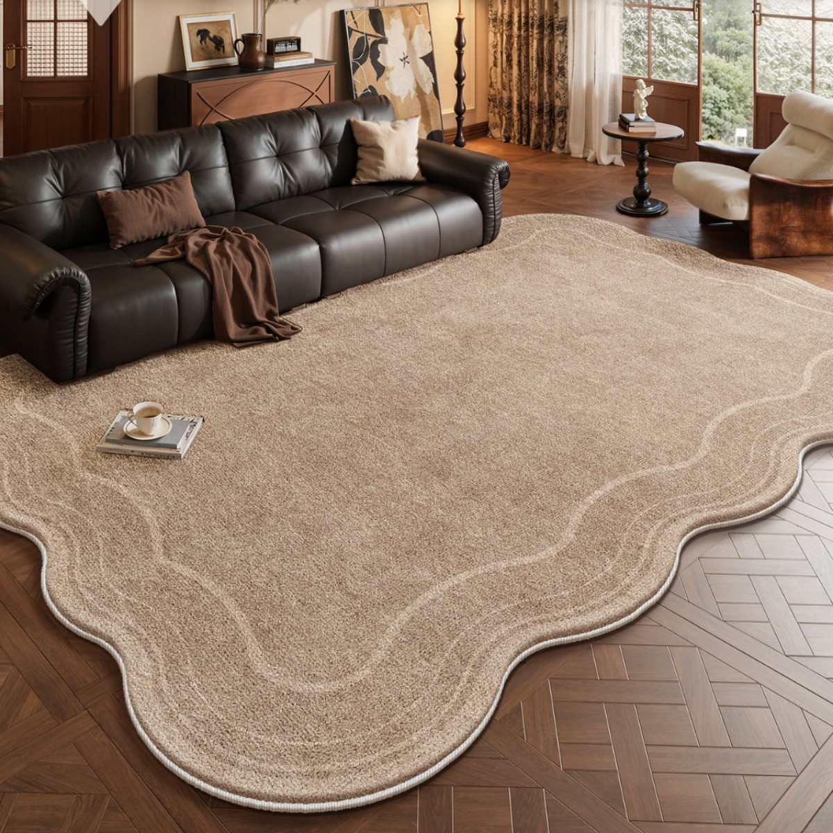 S-Velvet - Forma Irregular Blanco Nube