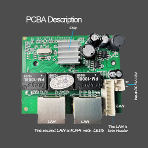 Taiwán Realtek Chip proveedor Chip principal RTL8367N 3port Gigabit Switch OEM/ODM ancho de banda 10G UTP 2pcs RJ45 y 1pcs 8pin Header - Product Image 3