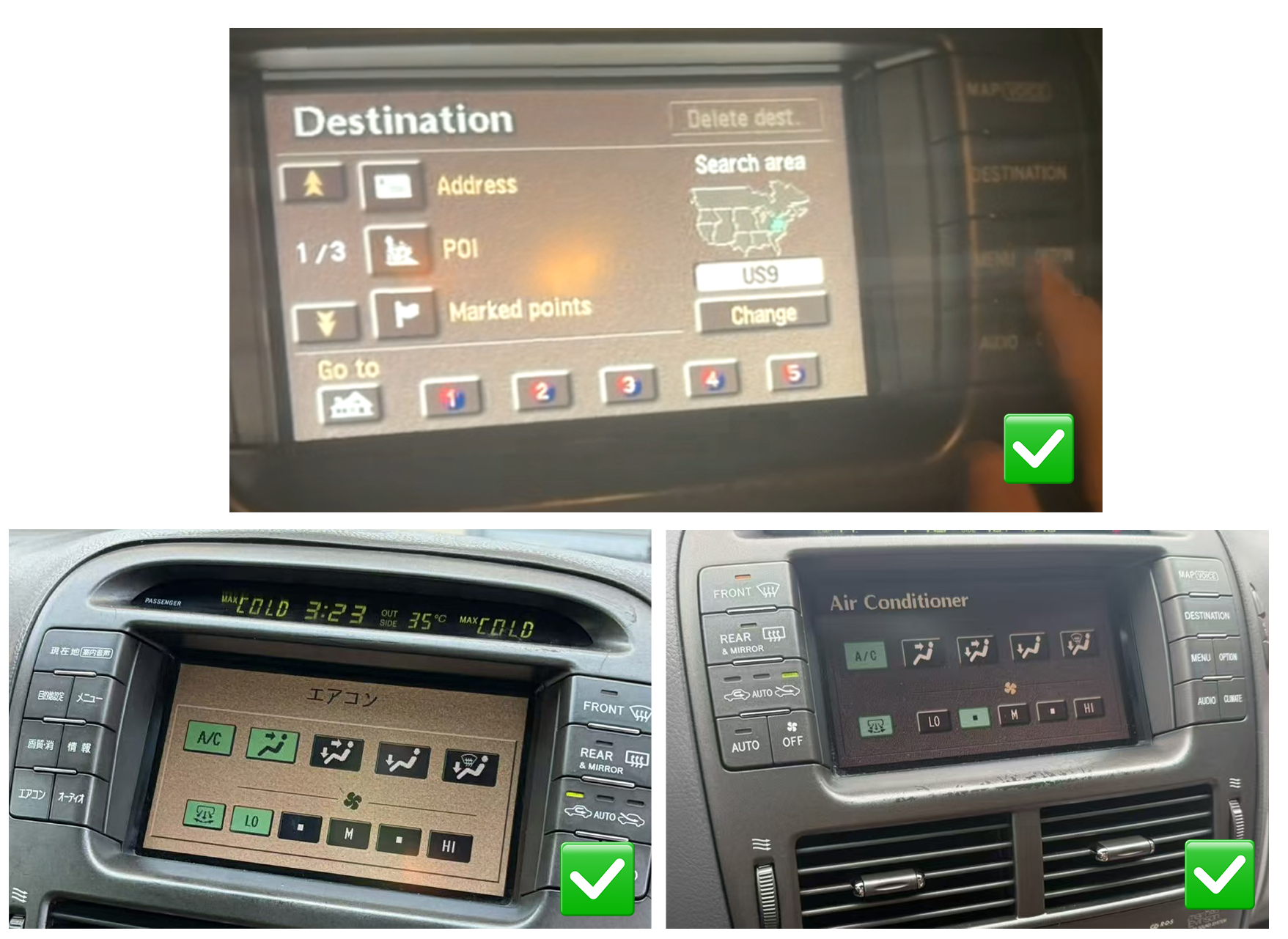 Lexus LS430 1999-2002 Pantalla Táctil RGB