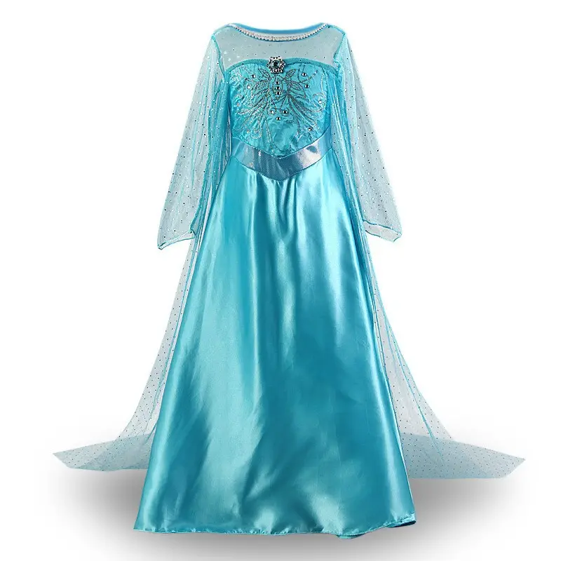 Rarewe trang phục bên váy tuyết công chúa biểu diễn sân khấu Váy Dài Elsa cô gái biểu diễn váy khiêu vũ