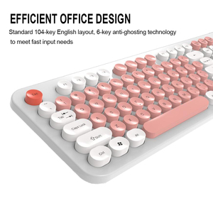 <strong>Custom</strong> Pink Membrane 104 <strong>Keys</strong> 2.4G Wireless <strong>Keyboard</strong> with Multimedia <strong>Functions</strong> 6 <strong>Keys</strong> Anti-Ghosting - Product Image 5