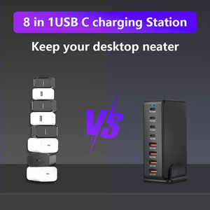 Fabrika satış 240W 4C4A masaüstü GaN şarj 8-port tip-c PD 100W hızlı şarj için 3.0 USB mobil duvar hızlı şarj cep telefonu - Product Image 5