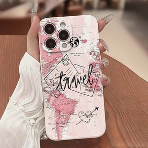 世界地図印刷ストレートエッジシリコーンTPU携帯電話カバーケースIphone 7 8 X Xr Xs 11 12 13 14 15 16 Pro Max Plus - Product Image 2