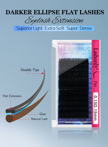 Elliptical Flat <strong>Lashes</strong> Single Eyelash Extensions Private Label Cashmere Volume <strong>Lashes</strong> Dark Fluffy <strong>Lash</strong> Extensions 0.15 0.20 0.25 - Product Image 3