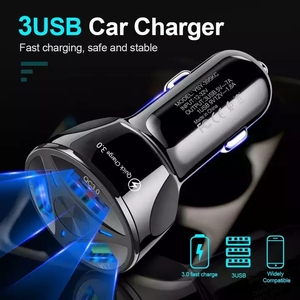 Araba USB şarj aleti hızlı şarj 3.0 evrensel hızlı araç şarj 3 Port cep telefonu şarj Samsung iPhone 14 13 12 - Product Image 3