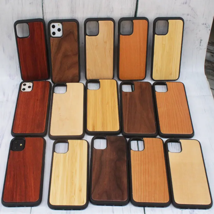 Personalizza la custodia per telefono in legno di acero di noce di bambù di ciliegio di alta qualità per iphone 12 13 Pro Max Samsung S21 S22 Note 20