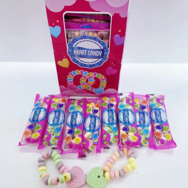OEM-Großhandel individuell verpacken sortiert 12 g * 48 Stück * 12 Schachteln Obst Armband Bonbons Halskette Tablet Hartschokolade