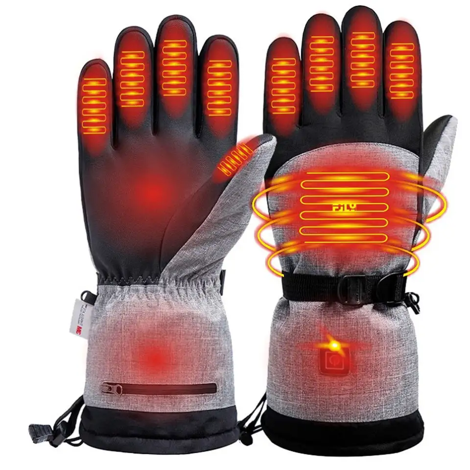 Guanti riscaldanti per esterni guanti impermeabili per motociclisti guanti riscaldati ricaricabili Usb elettrici per l'inverno
