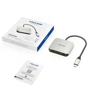 WAVLINK 3合1 USB C双HDMI适配器87w电源传输4K @ 60hz Pro/Air Thunderbolt视频分配器转换器 - Product Image 1