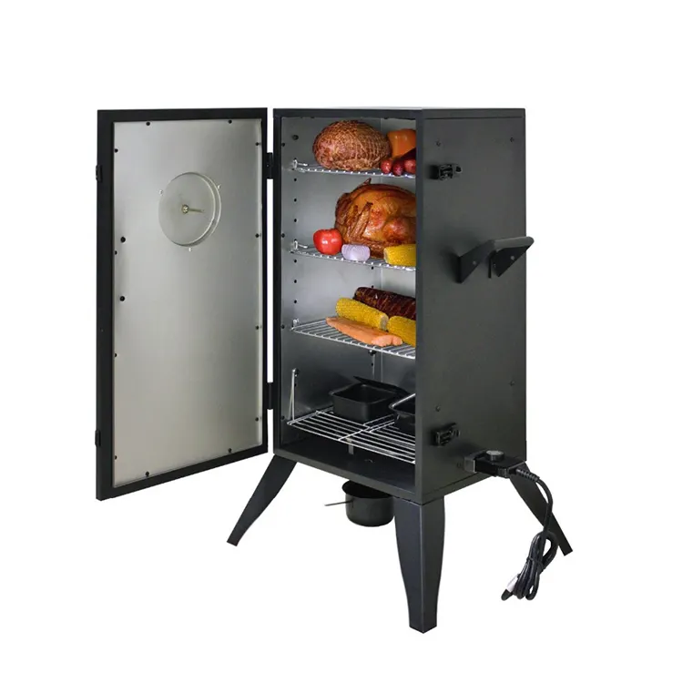 Parrilla eléctrica para ahumar pollo, pescado, carne, barbacoa, máquina de ventana de acero inoxidable, 30"