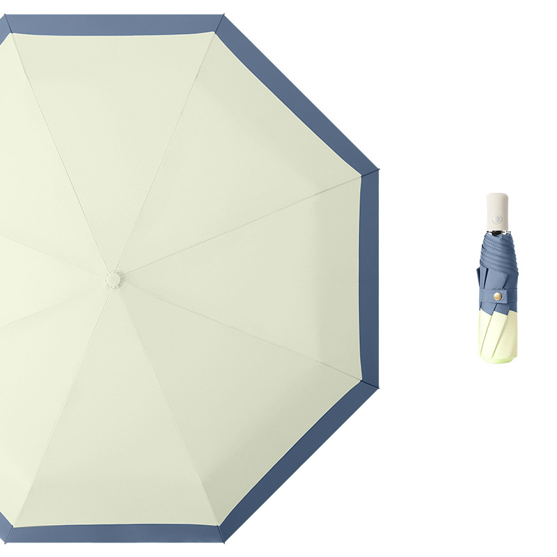Bord bleu brume supérieur blanc