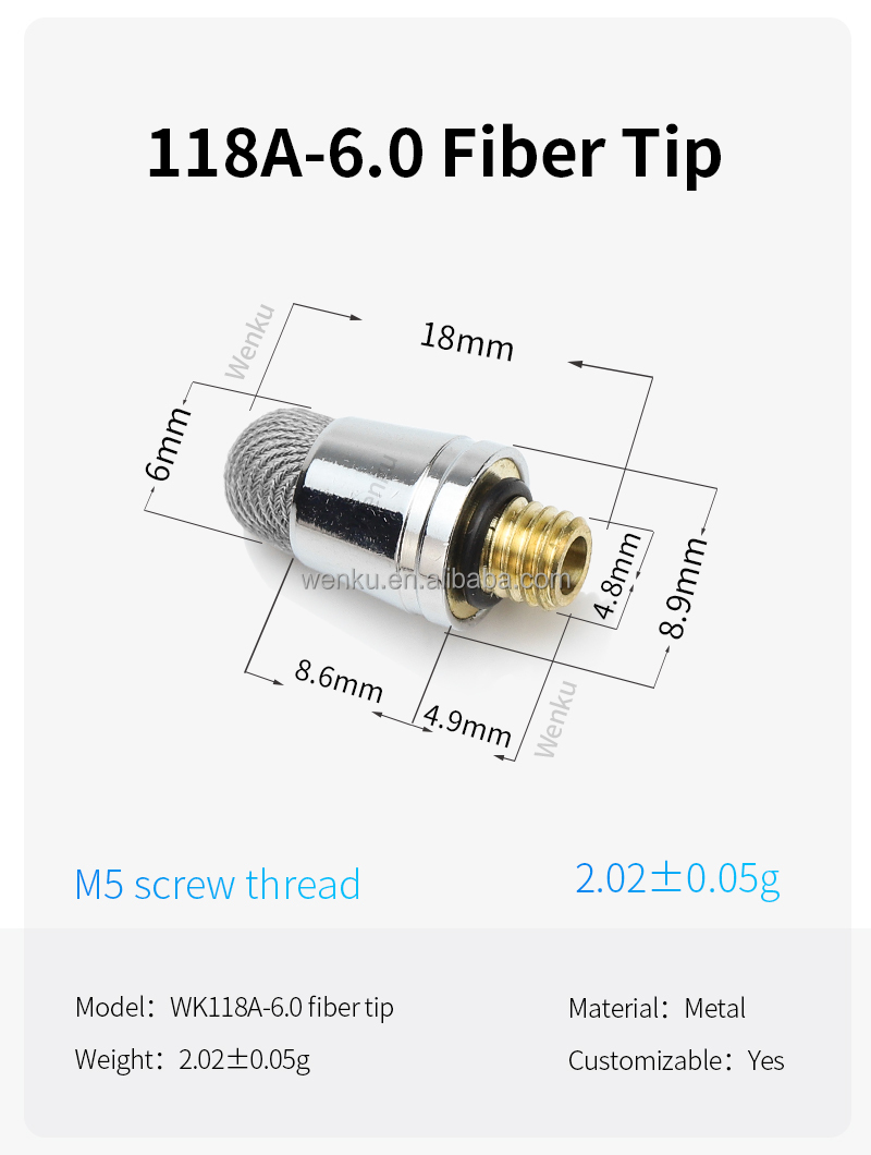 118A-6.0 Fiber Tip-Silver